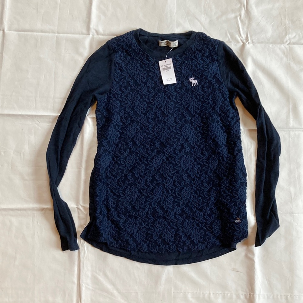 Abercrombie girls long sleeve T 13-14 Navy